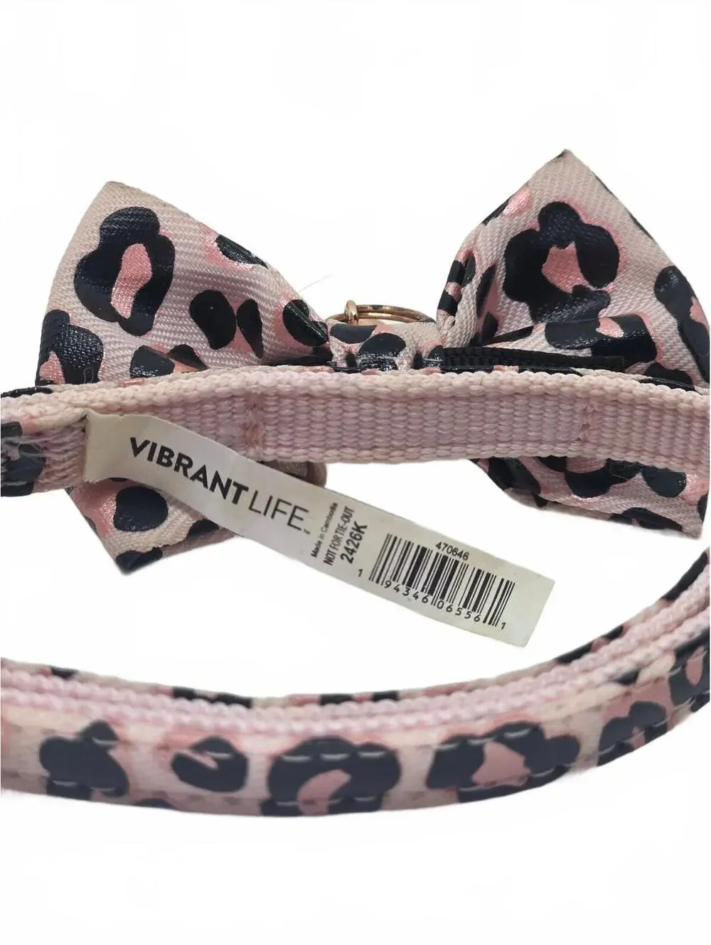 Vibrant Life Pink Black Leopard Print Breakaway Fashion Cat Kitten Collar + Bell